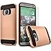 HTC One M9 Case, 2-Piece Style Hybrid Shockproof Hard Case Cover + Circle(TM) Stylus Touch Screen Pen and Screen Protector
