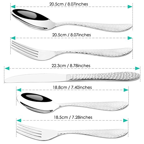 Flatware Set,UROPHYLLA 20 Piece Silverware set Stainless Steel Tableware Dinnerware Mirror Polished Service for 4 Include 4 Knives 8 Forks 8 Spoons Dishwasher Safe Heat Resistant Cutlery Not-Bend