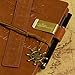 Embossed Vintage Leather Bound Journal Diary - Refillable Design with Loose-Leaf Writing Quality Paper - Includes Flexible Ruler & Brass Pen Holder Clip