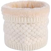 Tgirls Winter Neck Warmer for Women Men Neck Gaiter Thick Windproof Scarf Ski Face Mask Cover Tube Circle Scarves (White)