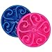 Fanxieast Slow Feeder Dog Bowl, 2 Pack of Fun Interactive Pet Food Dish,Anti Choking Slow Eating,Bloat Stop Puppy Swirl Puzzle for Healthy Diet Eating Habit (2 Pack, Blue&Red)