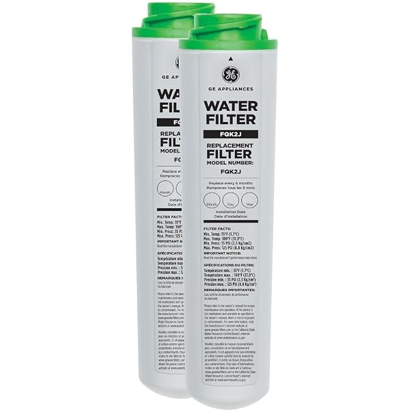 Amazon.com: GE FQK2J Under Sink Water Filter Replacement | Dual Flow |  Reduces Sediment, Rust u0026 Other Impurities from Water | Replace Every 6  Months for Best Results | 2 Water Filters