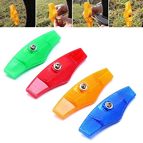 ADSRO Bicycle Wheel Reflector Safety Spoke Reflective Bike Taillights Vintage Film Warning Bike Parts size 10pcs (Green)