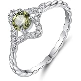 925 Sterling Silver Infinity Twist CZ Ring, Wedding Engagement Statement Ring for Women Cubic Zirconia Cocktail Band Halo Twisted Pear Emerald Anniversary Ring Jewelry-Making-Patterns Size 6