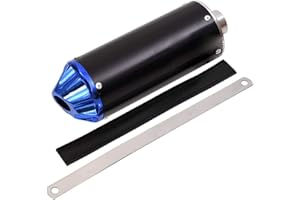 HARIFOGER Aluminum Blue 28mm Motorcycle Exhaust Muffler With Clamp For 50cc 70cc 90cc 110cc 125cc Chinese Pit Trail Dirt Bike Mini Motocross Motorcycle CRF50 XR50 KLX Coolster SSR Thumpstar Lifan
