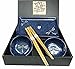 hmercy Made in Japan Dragonfly Symbol of Change in Life's Perspective Ceramic Sushi Dinnerware Set for Two Plates Sauce Bowls and Chopsticks for Home Decor Housewarming Gift