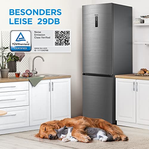 Midea MDRB521MGA46O Kühl-/Gefrierkombination/NoFrost/Besonders leise 29dB/Inverter Kompressor/Niedrigtemperaturzone/180° Verstellbare Gefrierfach-Schublade/201 cm hoch/256 L Kühlteil/122 L Gefrierteil thumbnail 3