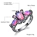 CiNily Black Gold Plated Purple Opal and Amethyst Ring for Women Ladies Big Gemstone Gothic Ring Jewelry Gift Size 5