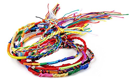 Braid Strands Bracelets,Crytech 50Pcs Wholesale Bulk Jewelry Lot Ethnic Bohemian Multi Color Braided Rope Friendship Cords Wristbands Handmade Boho Colorful Woven String Hand Chain (Multicolor)