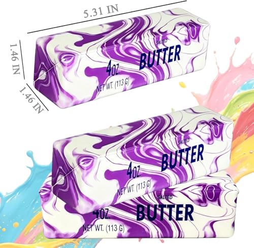2 Pieces Squishy Butter Stress Relief Toy for Children and Adults, Slow Rebound Butter Squishy, Soft Sensory Butter for School, Office, Gifts and Relaxation