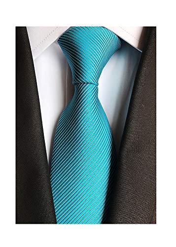 Men's Classic Tiffany Blue Solid Color Necktie + Gift Box