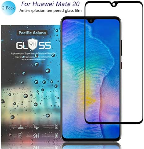 Pacific Asiana Screen Protector Compatible for Huawei Mate 20, Ultra Thin HD Clear Ballistic [9H Hardness][Anti-Scratch][Bubble-Free][Case Friendly][Anti-Drop] Tempered Glass (2-Pack)