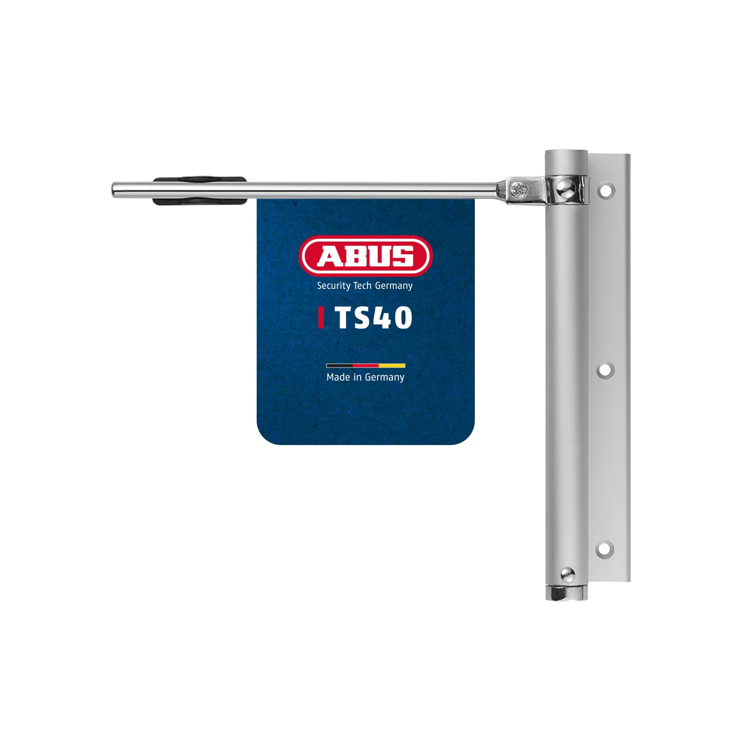 ABUS Door Closer TS40 AL - for DIN Right and DIN Left Doors - Closing Force Adjustable - incl. Fixing Material - Silver