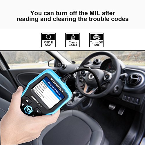 TT TOPDON OBD2 Scanner - CAN Car Code Reader, PLUS2.0 Professional Engine Fault Diagnostic Scanner with DTC Library to Turn Off CEL, Pass Smog Test for Home and Autoshop