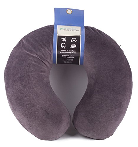 Memory Foam Travel Pillow by Soft Cloud (Grey)