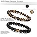 ORAZIO 4Pcs 8mm Beaded Distance Bracelet Natural Stone Couple Lover Relationship Bracelets Elastic