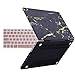 HDE Plastic Hard Shell Case and Keyboard Cover for MacBook Pro 13, Black and Gold Marble