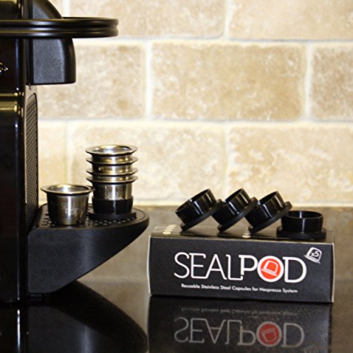Nespresso Refillable Capsules, Sealpod 5 Pack Reusable Nespresso Pods Compatible with Most