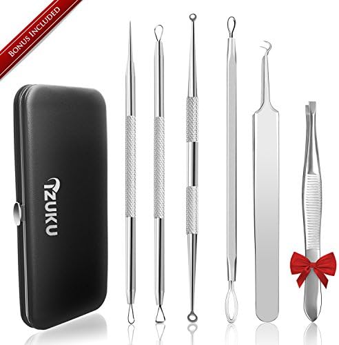 6pcs Blackhead Remover Kit - Skincare Tool Sets with a Metal Case - Acne Treatment/Pimples/Whitehead Remover, Professional Comedone Extractor for Mens Womens Facial Care Skin Protect