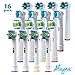 Oral B Replacement Brush Heads- 16 Oralb Braun Generic Electric Toothbrush Parts- 4 Floss Action, 4 Crossaction, 4 Pro / 3d White & 4 Precision Clean- Oral-b Compatible w/Pro 1000, 3000, 5000 & More