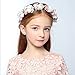 DDazzling Flower Headband Crown for Girls and Women (White and Pink)