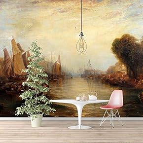 Wall Murals Self-Adhesive Removable The Dogana and San Giorgio Maggiore by Joseph Mallord William Turner Wallpaper Home Decoration for Living Room,Bedroom - 66x96 inches