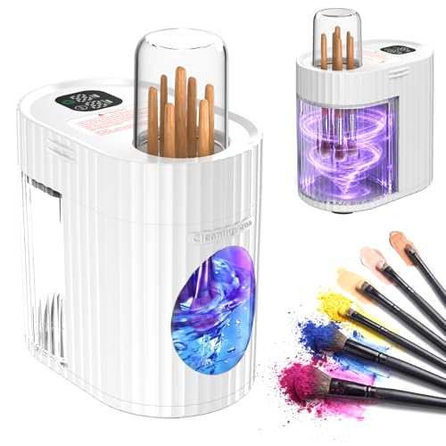 CloudValley Limpiador Eléctrico de Brochas de Maquillaje 2026, Limpieza Profunda Rápida, Centrifugado, Portátil, Bajo Ruido, Ideal para Maquilladores y Amantes del Maquillaje