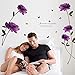 Rumas DIY Purple Rose Print Removable Room Home Decor Cartoon Wall Stickers Decal