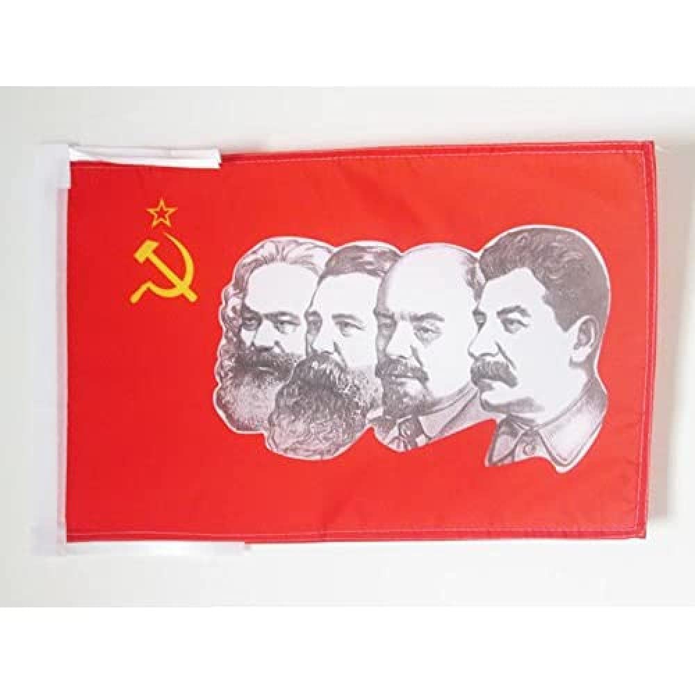 AZ FLAG - USSR 4 characters Flag - 18'' x 12'' - 100% Polyester Red communist Small Banner with Two Cords - Fade Resistant - Vivid Colors - 18x12 in - 45x30 Cm — image 1