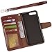 Arae Premium PU Leather Wallet Case for iPhone 7 Plus/8 Plus, Kickstand & Flip Cover, 5.5 inch - Brown