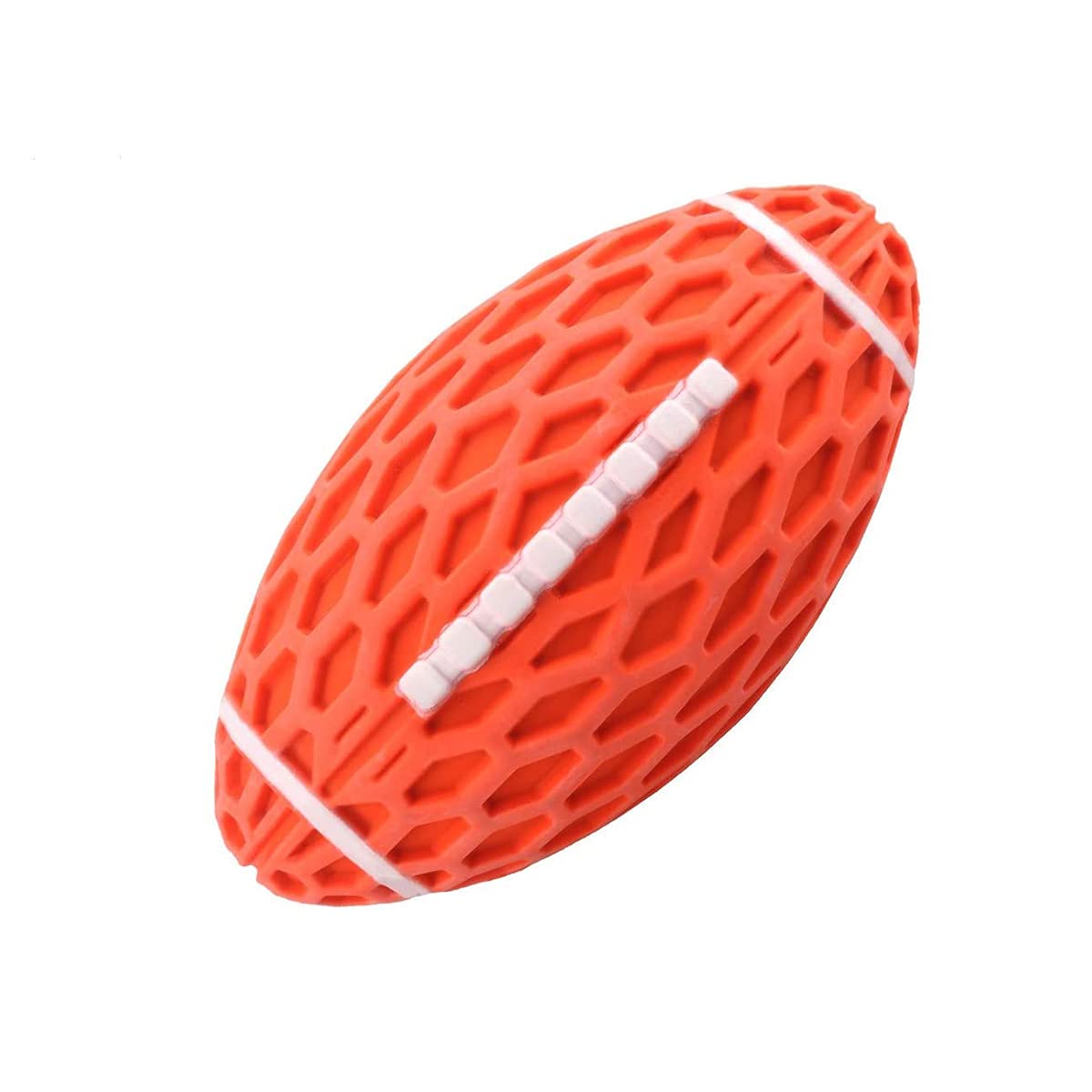 Hsthe Sea Durable Dog Squeaky Chew Ball,Dog Squeaky Tooth Cleaning Rubber Ball, Bite Resistant Non-Toxic Soft Natural Rubber, Dog Pet Chew Tooth Cleaning Ring (Orange)