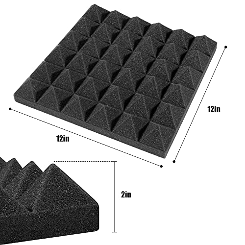 24 Pack Acoustic Foam Panels Sound Proof Foam Panels 2 Inch, 2" X 12" X