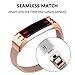 POY Metal Replacement Bands Compatible for Fitbit Alta and Fitbit Alta HR, Milanese Loop Stainless Steel Bracelet Smart Watch Strap with Unique Magnet Lock, Small Rose Gold