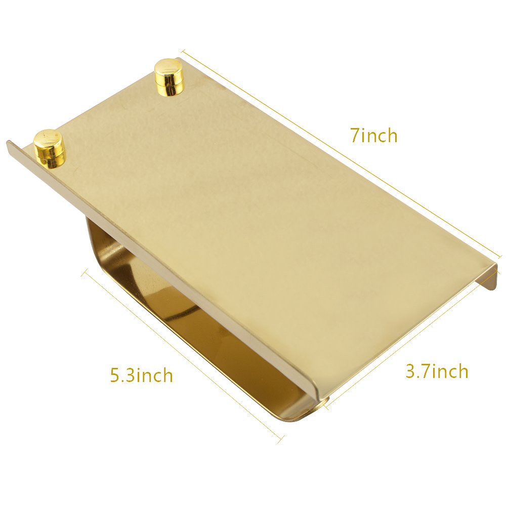 Risingmed Support de Papier Toilette Chrome Porte-Papier de Toilette WC, Porte-Rouleau de Papier Toilette en Acier Inoxydable (or)