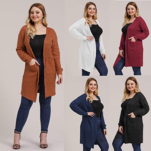 Fainosmny Women Plus Size Knitted Sweater Open Cape Casual Coat Blouse Kimono Jacket Cardigan Winter Ladies Outwear Black