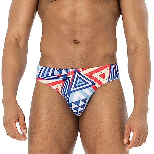 AIMPACT Printed Men's Swim Briefs Quick Dry Bathing Suit with Drawstring at Amazon
