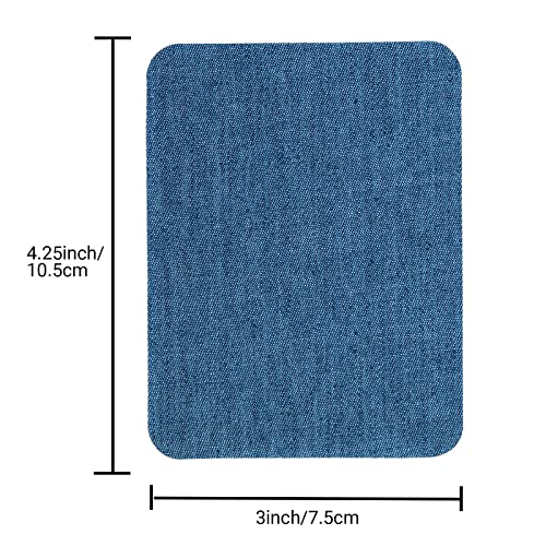 TACVEL 12Pcs Premium Quality Denim Iron on Patches for Jeans, Strongest Glue 100% Cotton Repair Decorating Kit, Size 3