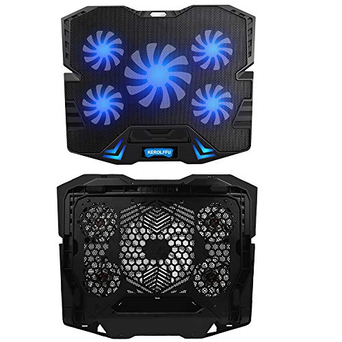 KEROLFFU Laptop Cooling Pad, Gaming 5Fans 15.6inch Laptop Cooler Stand