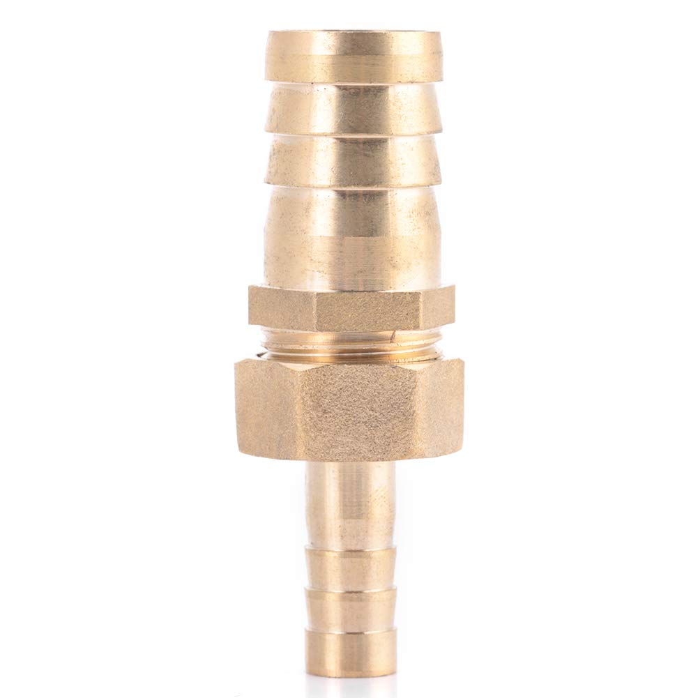 Reducing Plug Connector, Brass Hose Barb Fitting, 10mm-25mm Brass Fitting Hose Barb Tail Reducer Reducing Plug Connector, Barbed Hose Fittings (10-25mm)