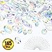 WXJ13 Sew On Rhinestones 120 Pieces Flatback Crystal Gems AB Acrylic with 25 Pack Needles for DIY Project