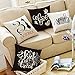 AVOIN Halloween Saying Throw Pillow Cover, 18 x 18 Inch Fall Farmhouse Cushion Case for Sofa Couch Set of 4 Black