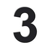 QT Modern House Number - 6 Inch BLACK - Stainless