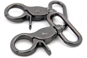 LOOSCO Trigger Snaps, 6 PCS Hook Clasps Oval Swivel Trigger Clips Hooks Clips Snap for Straps Bags Belting Leathercraft (Gunmetal,1 1/5")