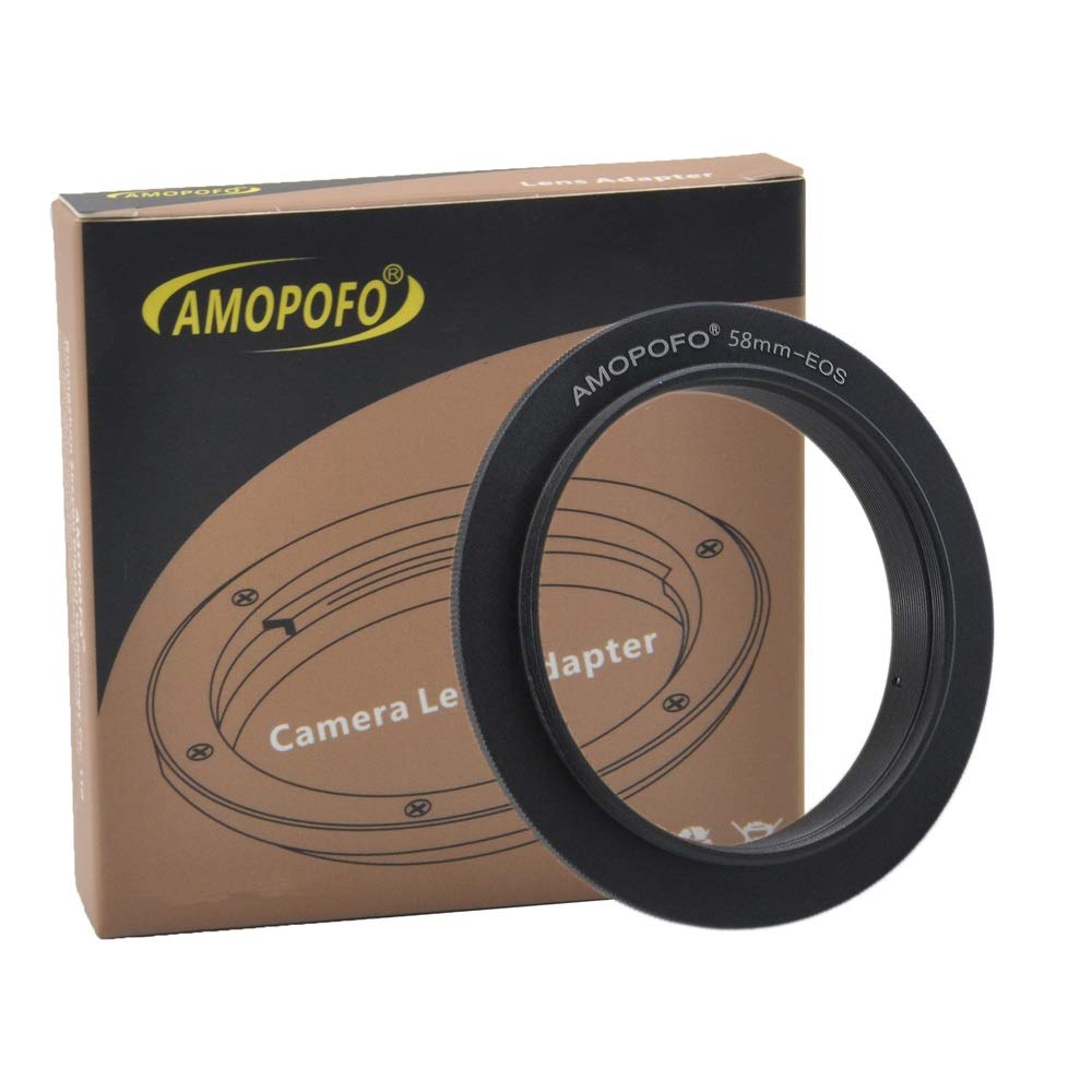 58mm-EOS Macro Shoot Ring,58mm to EOS Reverse Adapter Ring,Compatible with for Canon EF Camera 700D 600D 550D 500D 450D 350D100D 90D 80D 77D 70D 60D 50D 40D 30D 20D 10D 7D 6D 5D,Macro Shoot.