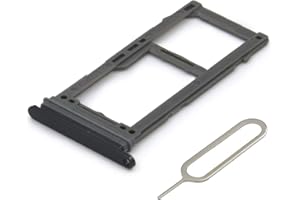 MMOBIEL Dual SIM Card Slot Tray Holder Replacement Compatible with Samsung Galaxy S8 / S8 Plus 2017 - Incl. Rubber Gasket and Sim Pin - Black