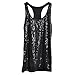 ROOSSI Women Sequins Tank Top Vest Nightclub Camisole Vest Shirt