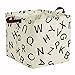Storage Basket, Large Square Basket Storage - Waterproof and Folding Canvas Fabric Kids Laundry Basket (English Word)