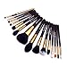 Jessup 15 Pcs Pro Makeup Brushes Makeup Brush Set Beauty Cosmetics Powder Foundation Eyeshadow Eyeliner Blending Lip Make Up Brush Tools Purple/Gold T095
