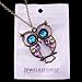 JEWELRIESHOP (Lot of 10Pcs) Wholesale Vintage, Retro Colorful Crystal Owl Pendant and Long Chain Necklace (Design No.1 x 10 Pcs)