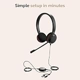 Jabra Evolve 20 Stereo Headset USB C/A Passive Noise Cancellation Black view 6